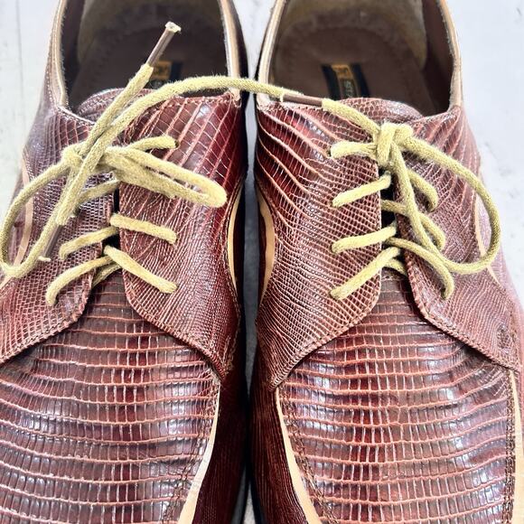 Sz 14 Stacy Adams Burgundy Beige Animal Print Leather Oxford Lace Up Dress Shoes main image 15